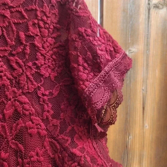 Maurices  Womens Plus Size in Red Zinfandel Double Lined Lace Dress Size XXL - Picture 6 of 15